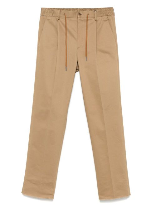 Drawstring-waist trousers - Brown