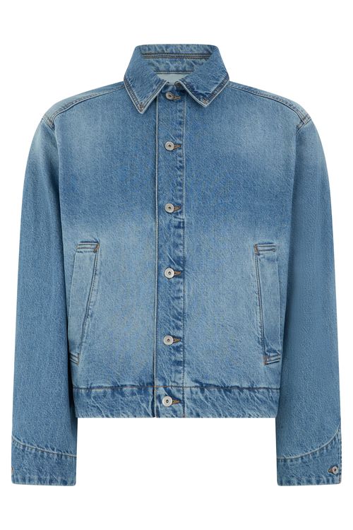 Light-Wash Cotton Denim Jacket — Blue