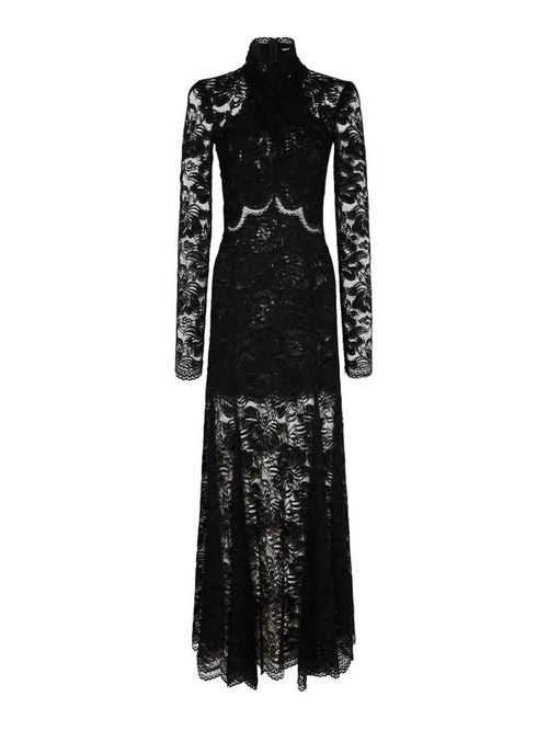 Long black lace dress