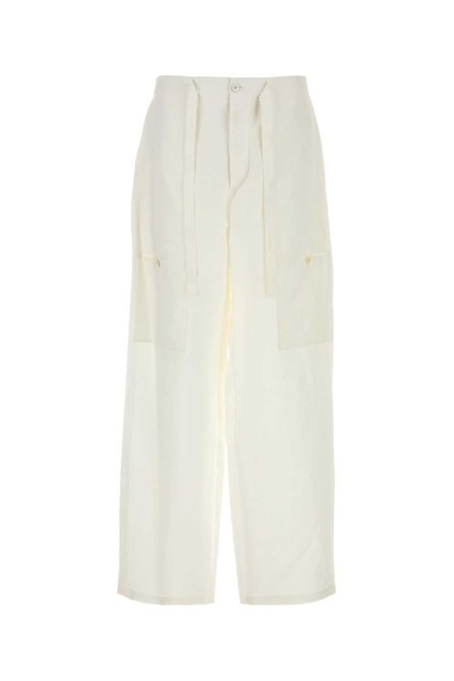 White Linen Cargo Pant