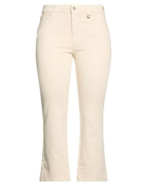 Woman Pants Ivory Size 10 Cotton, Elastane