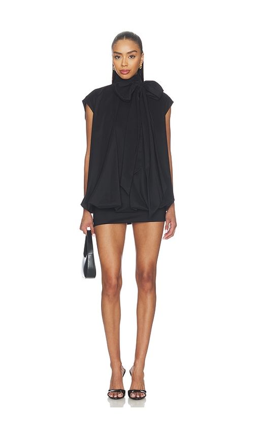 Prabal Gurung Tie-neck Cocoon Mini Dress in Black. 2. Also