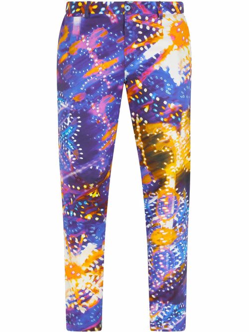 Luminaire-print tailored trousers - Blue