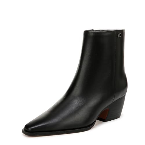 Franco Sarto Womens Vivian Pointed Toe Ankle Bootie Black Smooth Leather