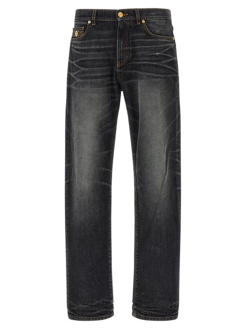 Stonewashed Denim Jeans — Black