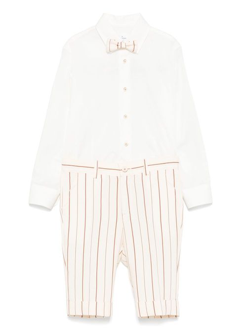 Striped shorts and shirt set - Neutrals