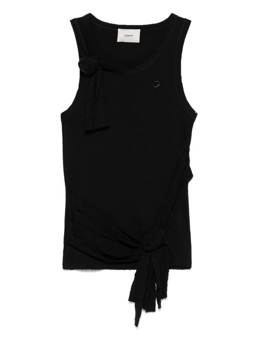 Coperni distressed rose tank top - Black