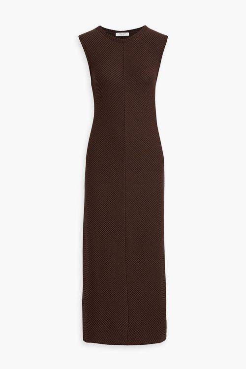 Echo ribbed-knit midi dress - Brown - XXS