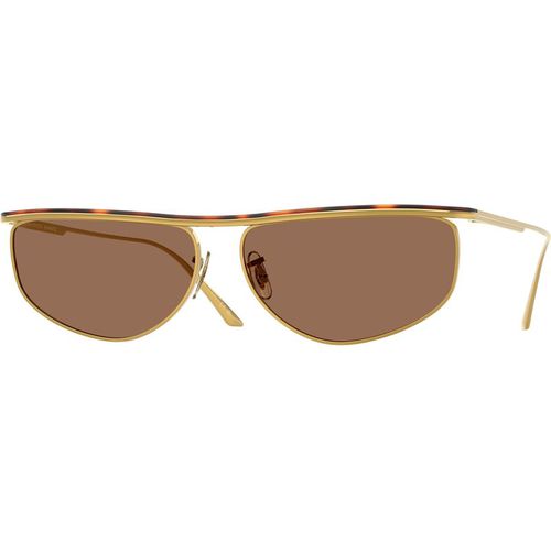 Oliver Peoples Vrouw Oliver Peoples OV1367S 1986C 533273 Zonnebrillen Staal Goud Bruin Geometrisch Normaa