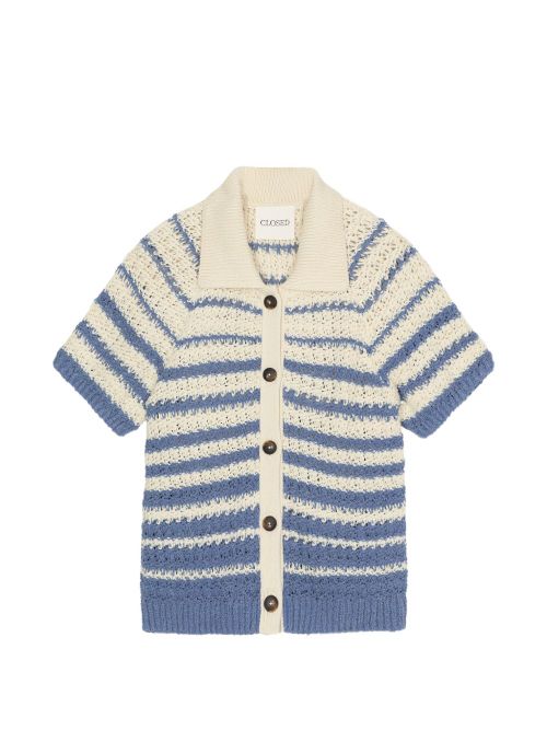 Striped cotton cardigan