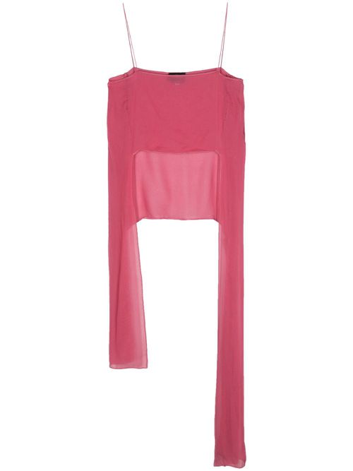 2000s tied silk top - Pink