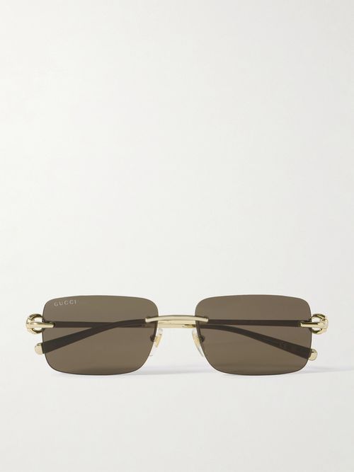 Rimless Square-frame Gold-tone Sunglasses - One size