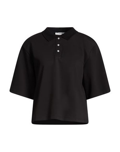 Woman Polo shirt Black Size XL Cotton, Elastane