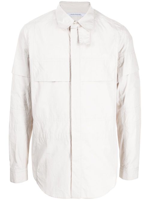Concealed-front fastening shirt - White