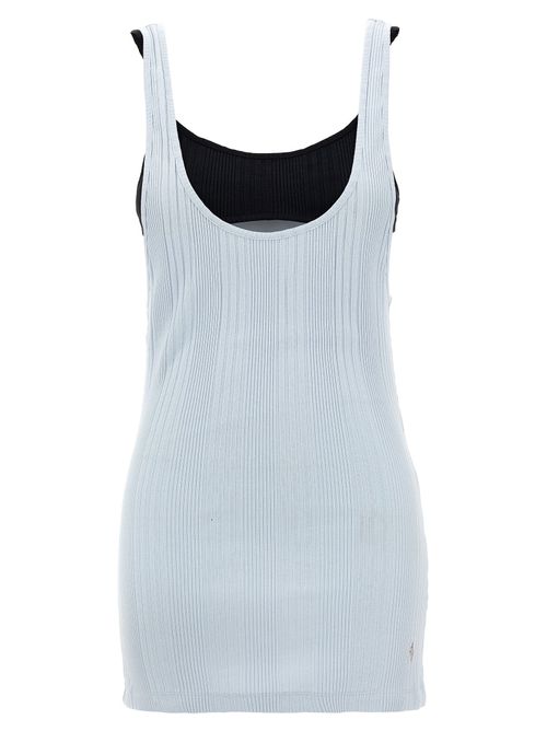 Logo-Ribbed Cotton Tank Top — white