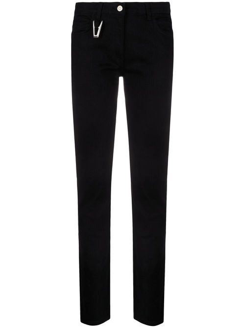 Ring-detail slim-fit jeans - Black