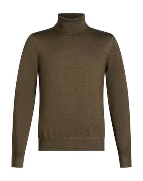 Man Turtleneck Military green Size 38 Virgin Wool