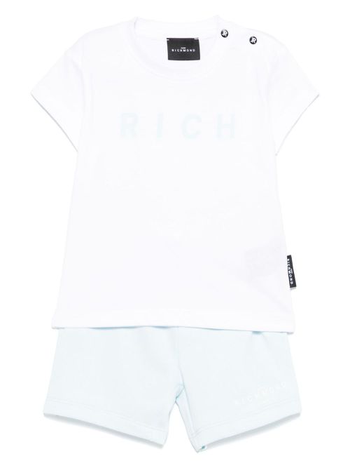 Logo-print shorts set - Blue