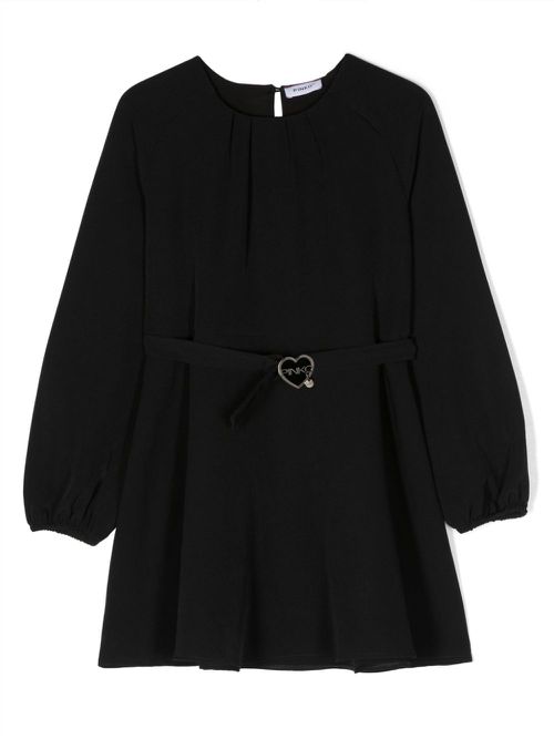Logo-plaque A-line dress - Black