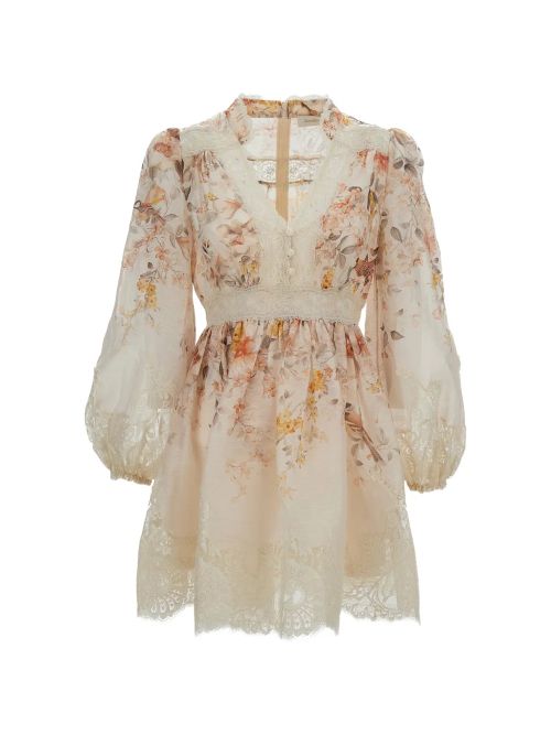 Floral Lace Dress — Cream