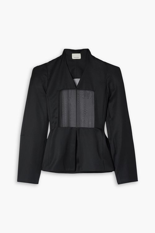 Paneled silk-chiffon and wool-twill blazer