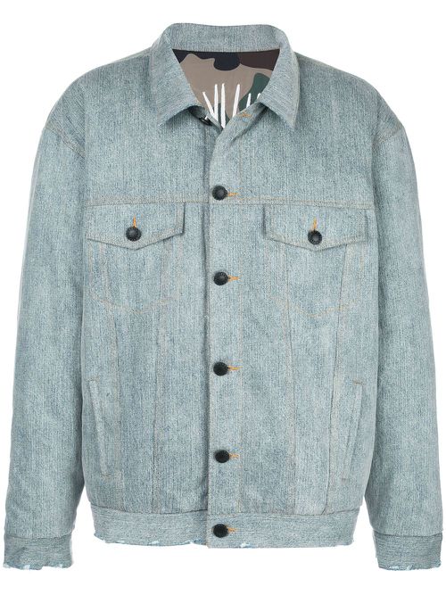 Acid wash reversible denim jacket - Blue