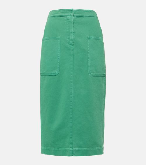 Werther cotton drill midi skirt