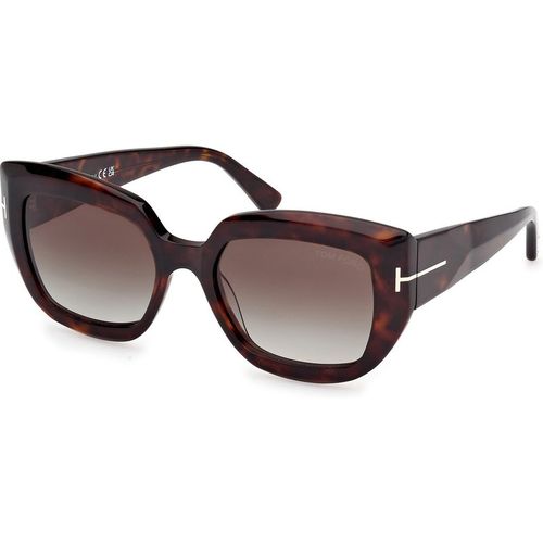TOM FORD Woman TOM FORD FT1192 SALTZMAN 52B Sunglasses Acetate Havana Grigio Butterfly Normal Sfumato