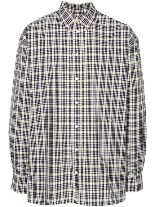 Check-pattern cotton shirt - Black