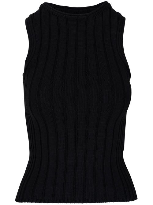 The Manu ribbed-knit tank top - Black