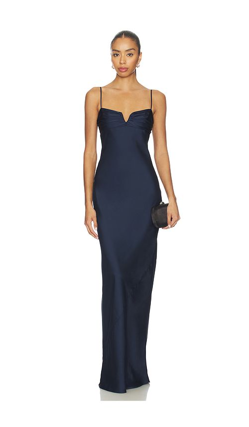 Amanda Uprichard Ira Maxi Dress in Navy. XS. Also in