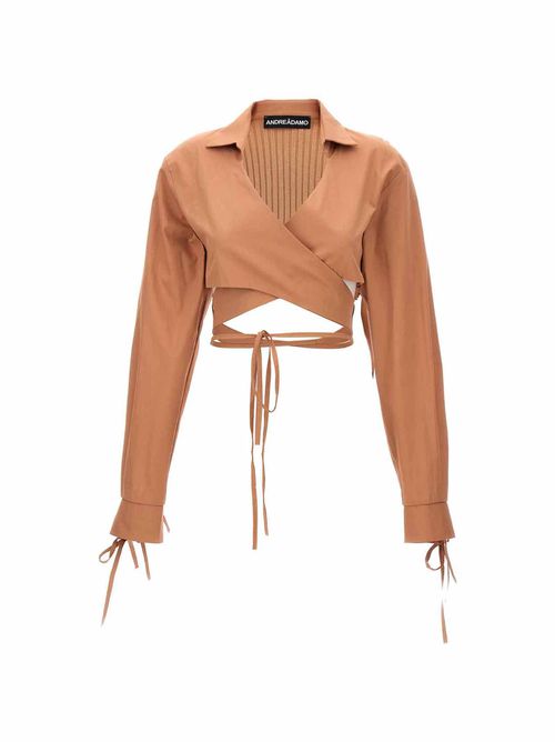 -Criss Cross Camicie Beige-Donna