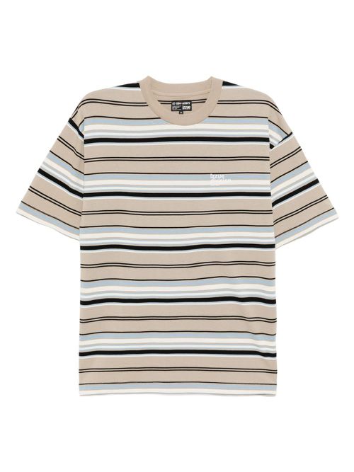 Striped logo T-shirt - Brown