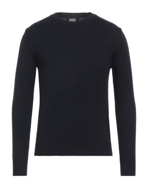 Alpha Studio Man Sweater Midnight blue Size 46 Merino Wool
