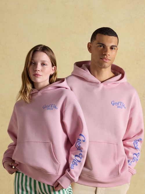 Pink Beach Graphic Unisex Oversized Hoodie