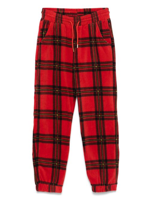 Tartan-pattern track pants - Red