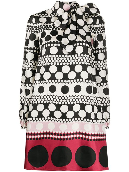 Valentino Garavani long-sleeve polka-dot dress - Neutrals