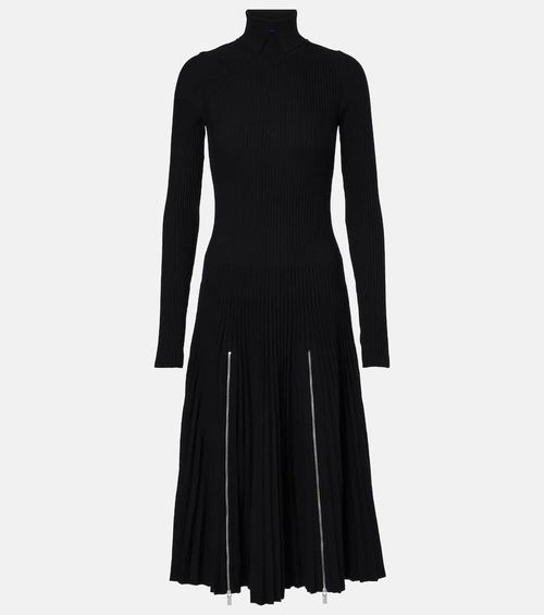 Pleated jersey midi dress