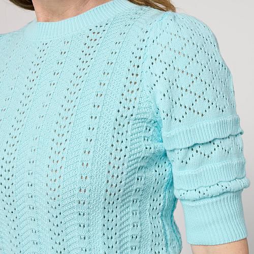 Mark + James Puff Sleeve Pointelle Sweater - Ivory/Off White