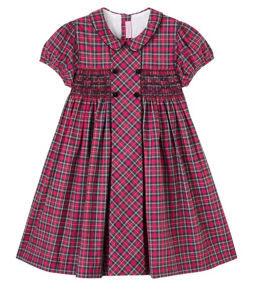 Arcadia plaid smocked cotton dress