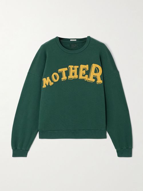 The Drop Square Printed Cotton-jersey Sweatshirt - Green