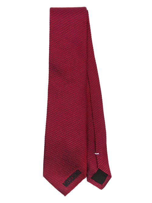 Embroidered silk tie