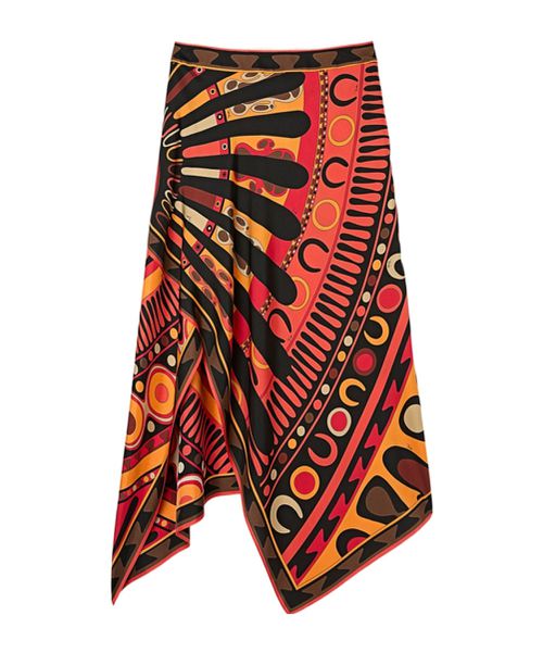 Soleil Print Silk Scarf Skirt