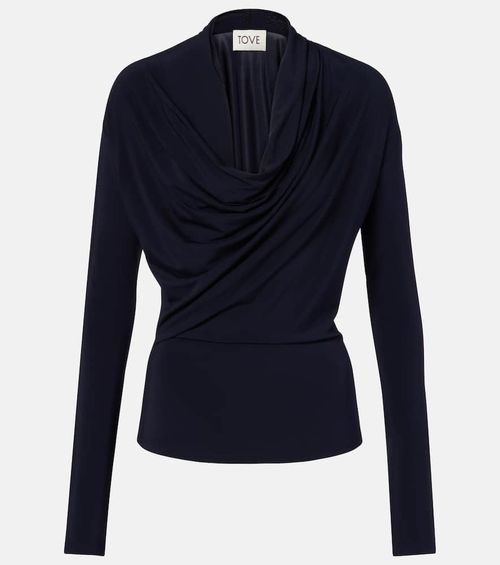 Fina draped jersey top