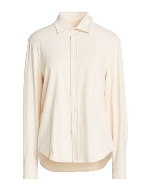 Woman Shirt Cream Size M Cotton, Elastane