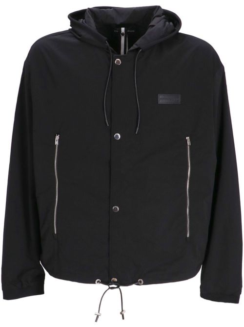 Logo-patch hooded jacket - Black
