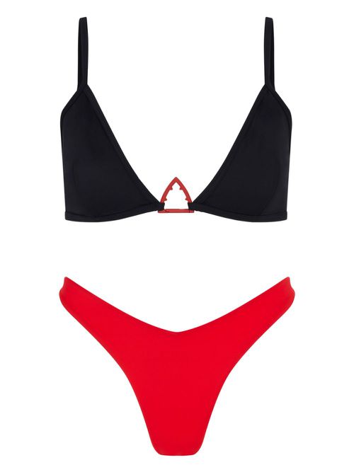 White Shark-logo bikini top - Black