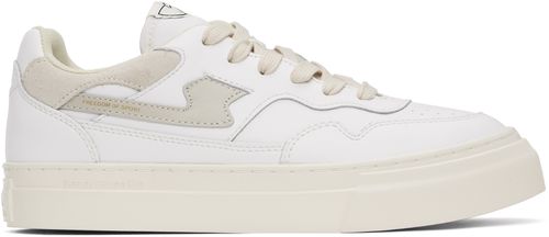 Stepney Workers Club White & Beige Pearl S-Strike Sneakers