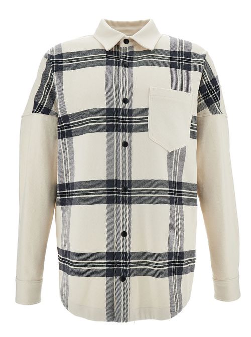 Back Logo Check Overshirt Off White Anth