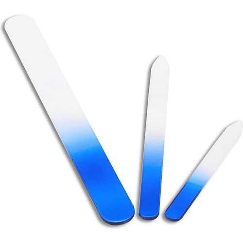 Neel Blue Turquoise Glass Nail File Set, Crystal Double Sided Etched File
